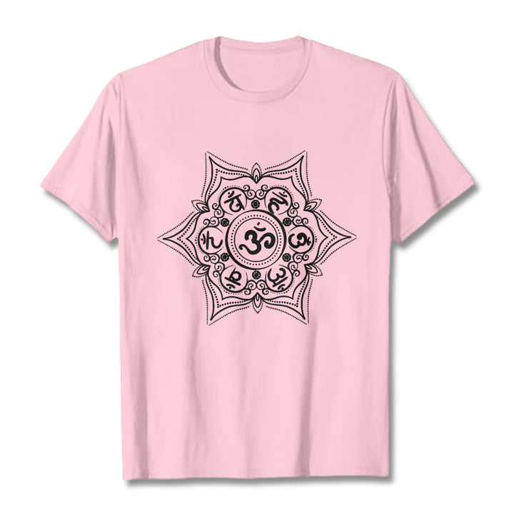 T-shirt Buddha Stones Mandala Om Mani Padme Hum Tee - Rosa chiaro - 2XL - image 12
