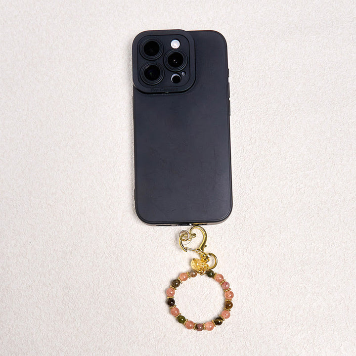 Buddha Stones, perle di cristallo di quarzo fragola naturale, portachiavi positivo, decorazione da appendere al telefono