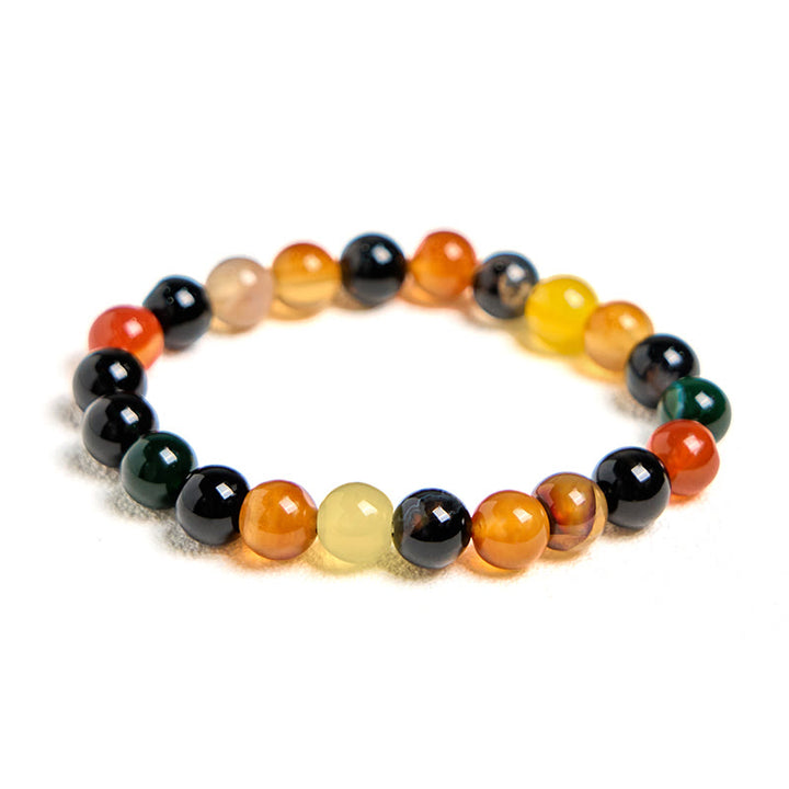 Bracciale dell'armonia in agata calcedonio naturale colorata Buddha Stones