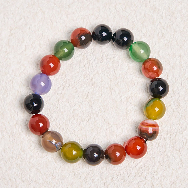 Bracciale dell'armonia in agata calcedonio naturale colorata Buddha Stones