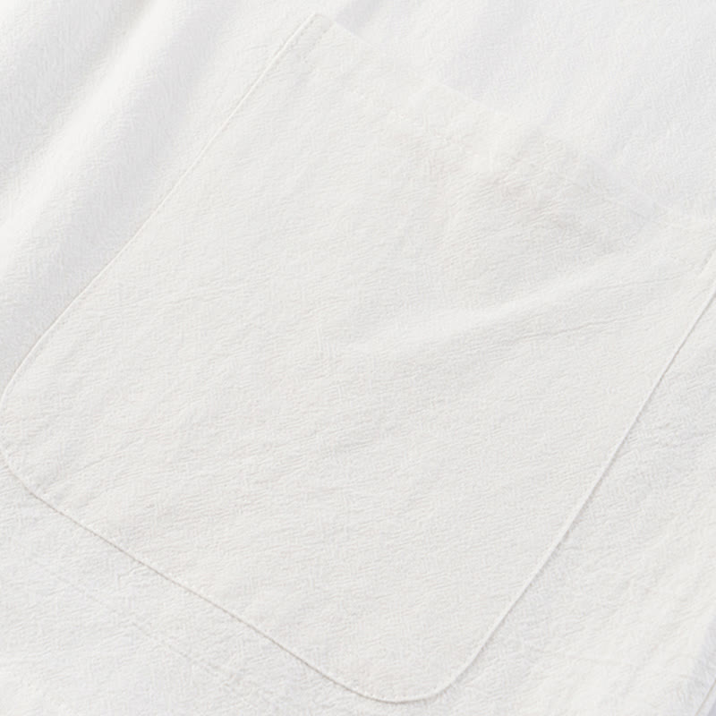 Set da meditazione da uomo in cotone e lino, con tasche, in 2 pezzi, casual, con camicia e pantaloni con coulisse, in tinta unita, con bottoni a metà bottone, Buddha Stones - image 4