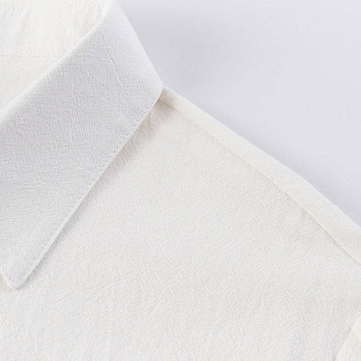 Set da meditazione da uomo in cotone e lino, con tasche, in 2 pezzi, casual, con camicia e pantaloni con coulisse, in tinta unita, con bottoni a metà bottone, Buddha Stones - image 5