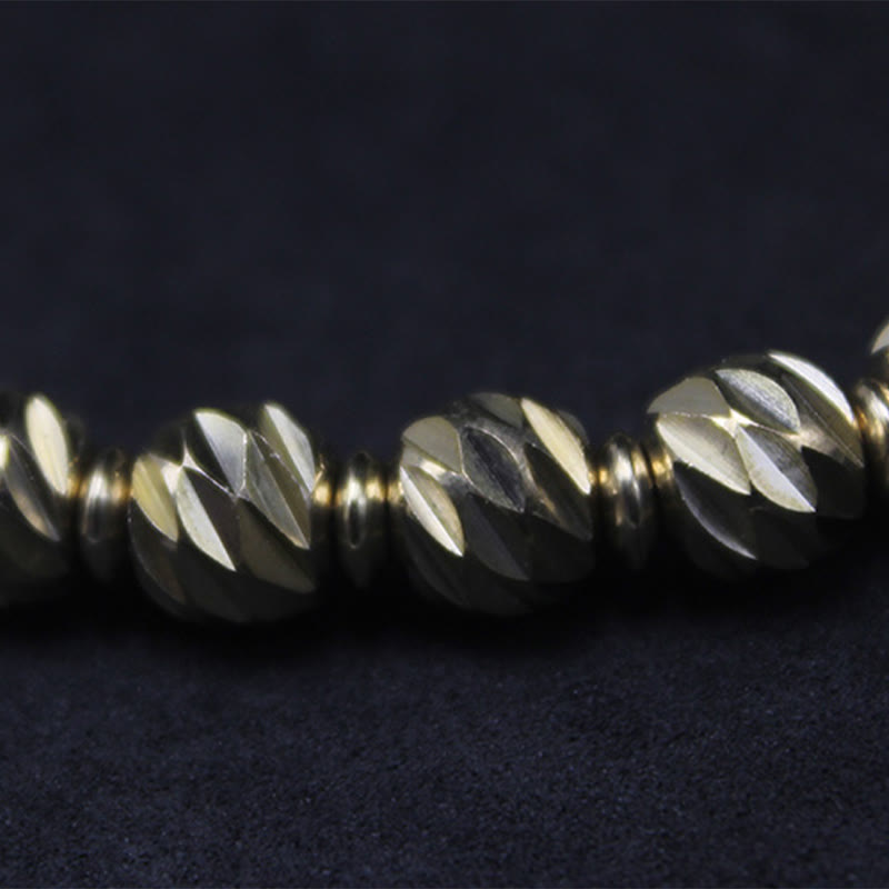 Braccialetto della ricchezza con perline di ottone e rame, motivo a coltello anticato , Buddha Stones