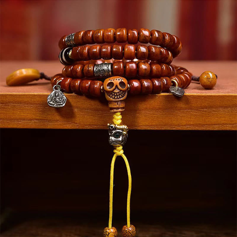 Buddha Stones Tibet 108 Perle Perle d'osso Perle Dzi Forza Mala