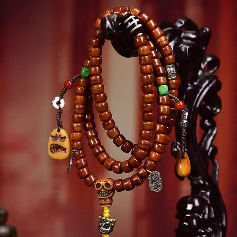 Buddha Stones Tibet 108 Perle Perle d'osso Perle Dzi Forza Mala