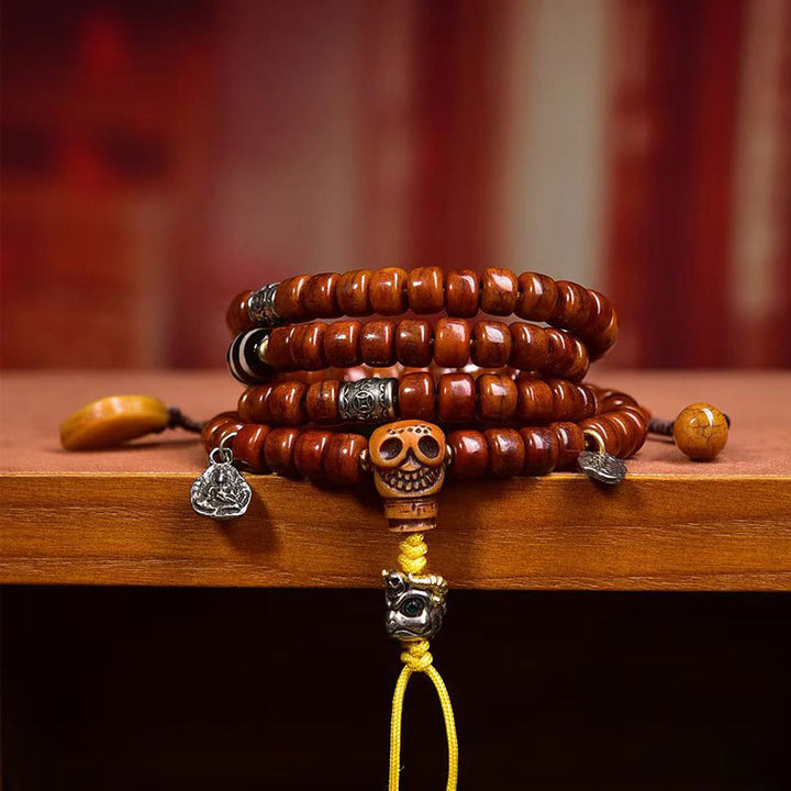 Buddha Stones Tibet 108 Perle Perle d'osso Perle Dzi Forza Mala
