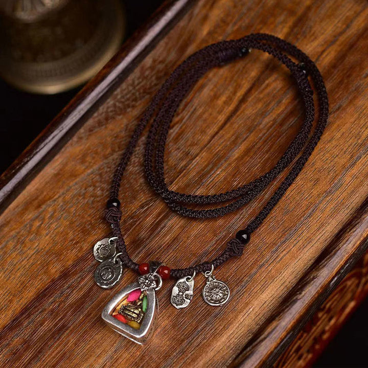 Collana con ciondolo in corda intrecciata con simbolo della compassione Buddha Stones del Buddha - Buddha della Medicina - image 1
