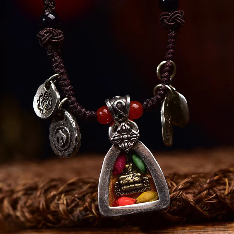 Collana con ciondolo in corda intrecciata con simbolo della compassione Buddha Stones del Buddha - image 2