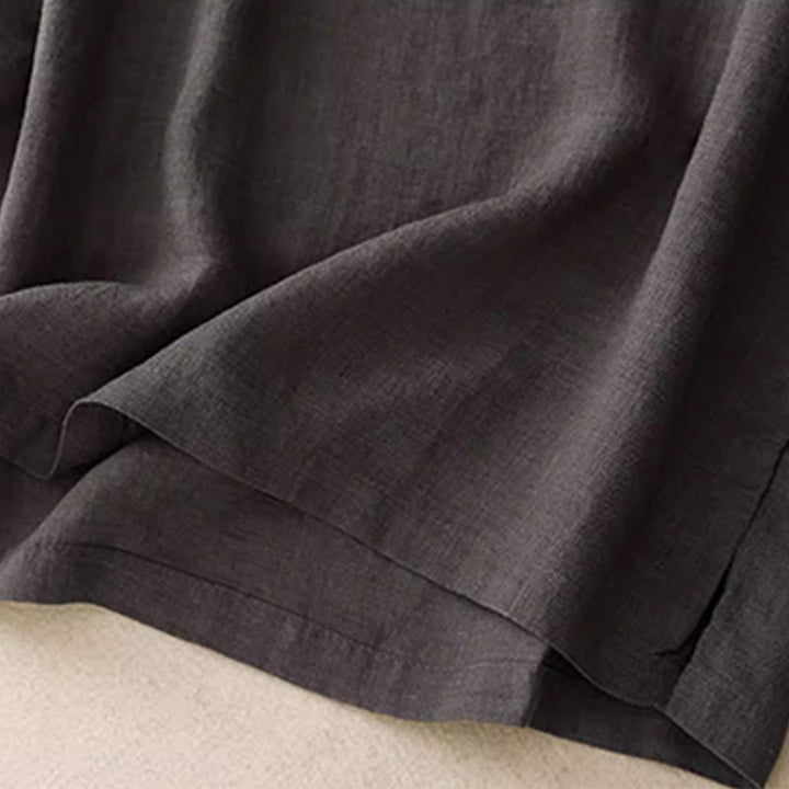 Gilet da donna in cotone e lino, senza maniche, con scollo rotondo, motivo patchwork con ricami a colori puri, motivo Buddha Stones - image 17