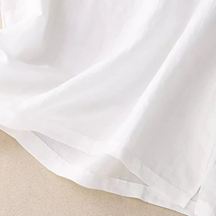 Gilet da donna in cotone e lino, senza maniche, con scollo rotondo, motivo patchwork con ricami a colori puri, motivo Buddha Stones - image 22