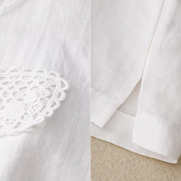 Gilet da donna in cotone e lino, senza maniche, con scollo rotondo, motivo patchwork con ricami a colori puri, motivo Buddha Stones - image 23