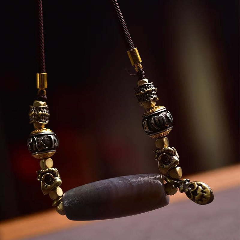 Ciondolo con collana di protezione Om Mani Padme Hum con Buddha Stones Tibet Dzi - image 1
