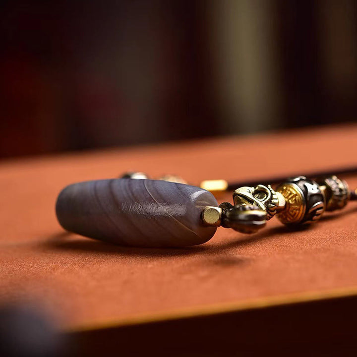 Ciondolo con collana di protezione Om Mani Padme Hum con Buddha Stones Tibet Dzi - image 5