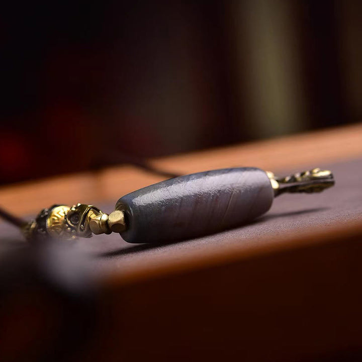 Ciondolo con collana di protezione Om Mani Padme Hum con Buddha Stones Tibet Dzi - image 3