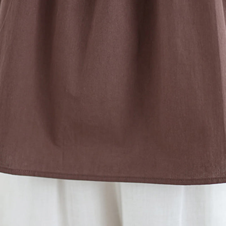 Canotta da donna in cotone e lino con scollo a giro, motivo artistico estivo, tinta unita, motivo Buddha Stones - image 8