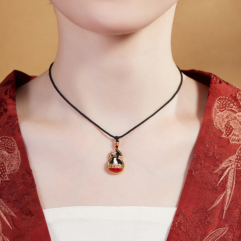 Collana con ciondolo di protezione in argento sterling 925 con motivo a zucca e fiori di pesco, motivo Buddha Stones - image 5