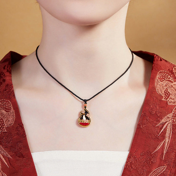 Collana con ciondolo di protezione in argento sterling 925 con motivo a zucca e fiori di pesco, motivo Buddha Stones - image 5