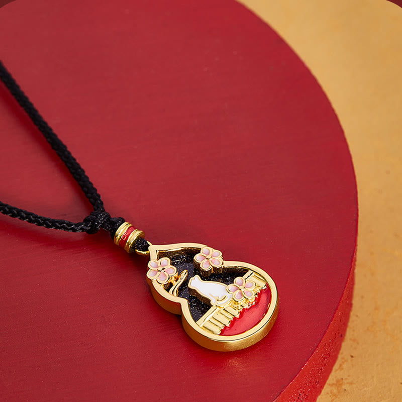 Collana con ciondolo di protezione in argento sterling 925 con motivo a zucca e fiori di pesco, motivo Buddha Stones - image 2