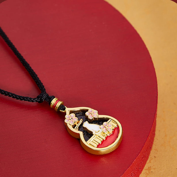 Collana con ciondolo di protezione in argento sterling 925 con motivo a zucca e fiori di pesco, motivo Buddha Stones - image 2