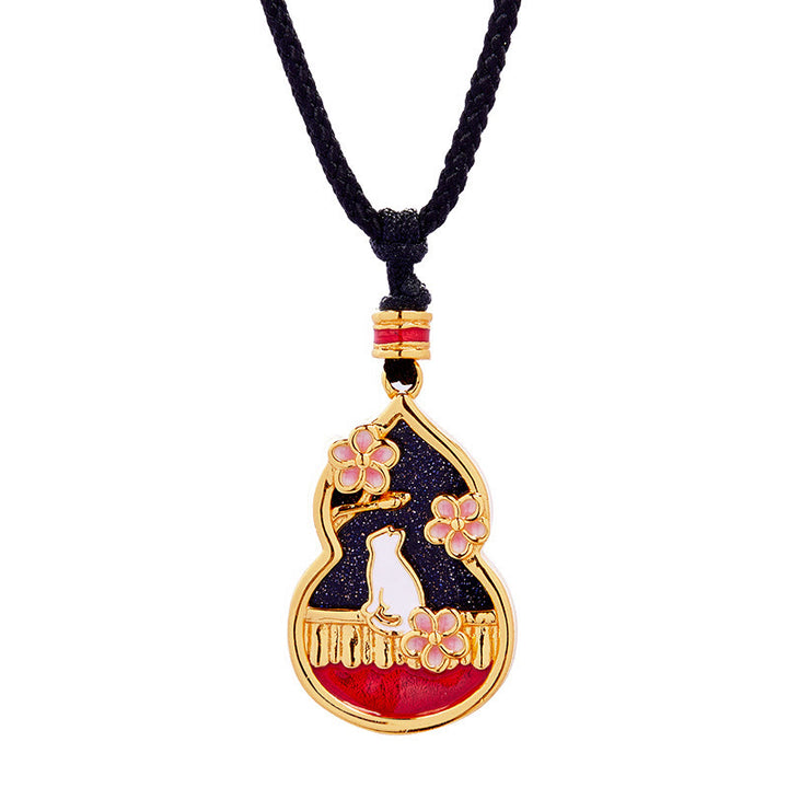 Collana con ciondolo di protezione in argento sterling 925 con motivo a zucca e fiori di pesco, motivo Buddha Stones - image 9