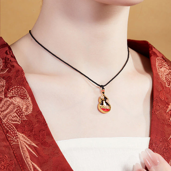 Collana con ciondolo di protezione in argento sterling 925 con motivo a zucca e fiori di pesco, motivo Buddha Stones - image 8
