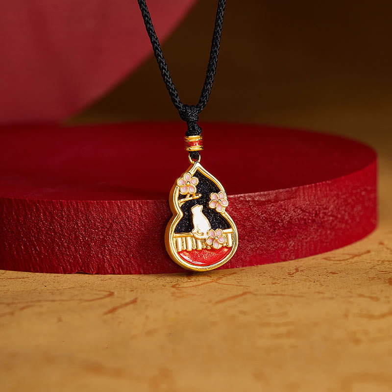 Collana con ciondolo di protezione in argento sterling 925 con motivo a zucca e fiori di pesco, motivo Buddha Stones - image 1