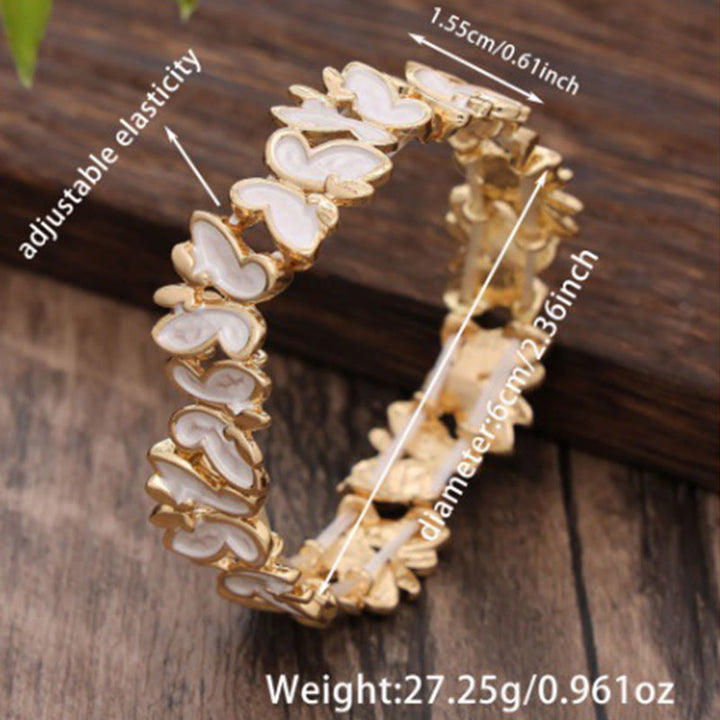 Bracciale elastico in lega con farfalla colorata Buddha Stones