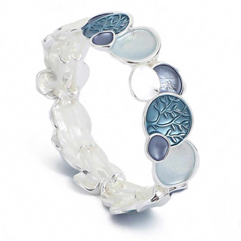 Bracciale elastico in lega di unità con motivo rotondo "L'albero della vita" Buddha Stones