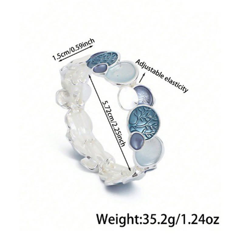 Bracciale elastico in lega di unità con motivo rotondo "L'albero della vita" Buddha Stones