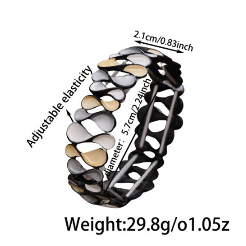 Bracciale elastico in lega a forma di 8 Buddha Stones colorate e cavo geometrico