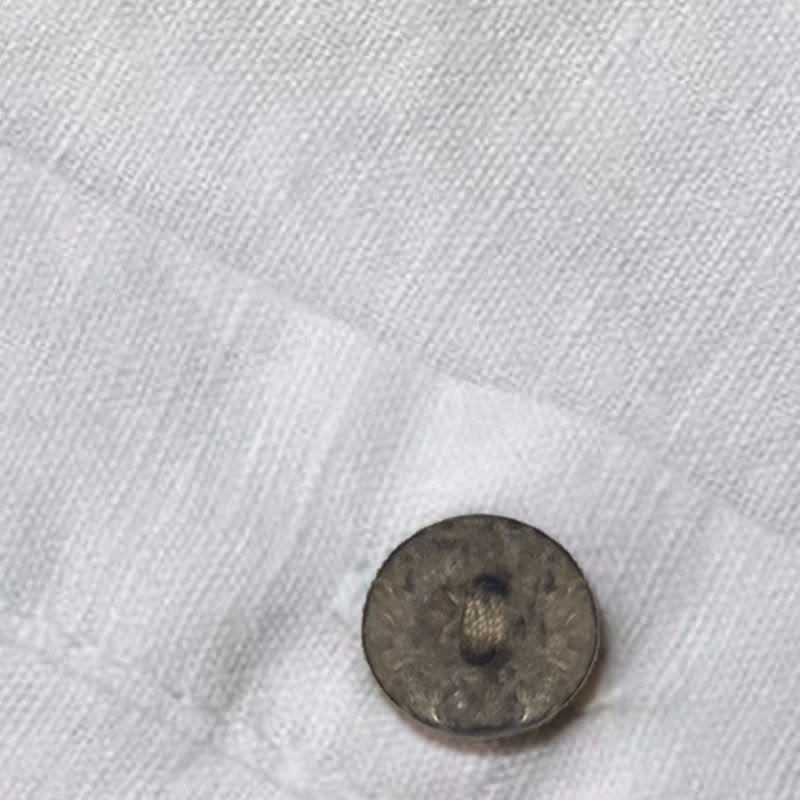 Camicia da donna a maniche lunghe con tasche e bottoni in tinta unita Buddha Stones - image 3