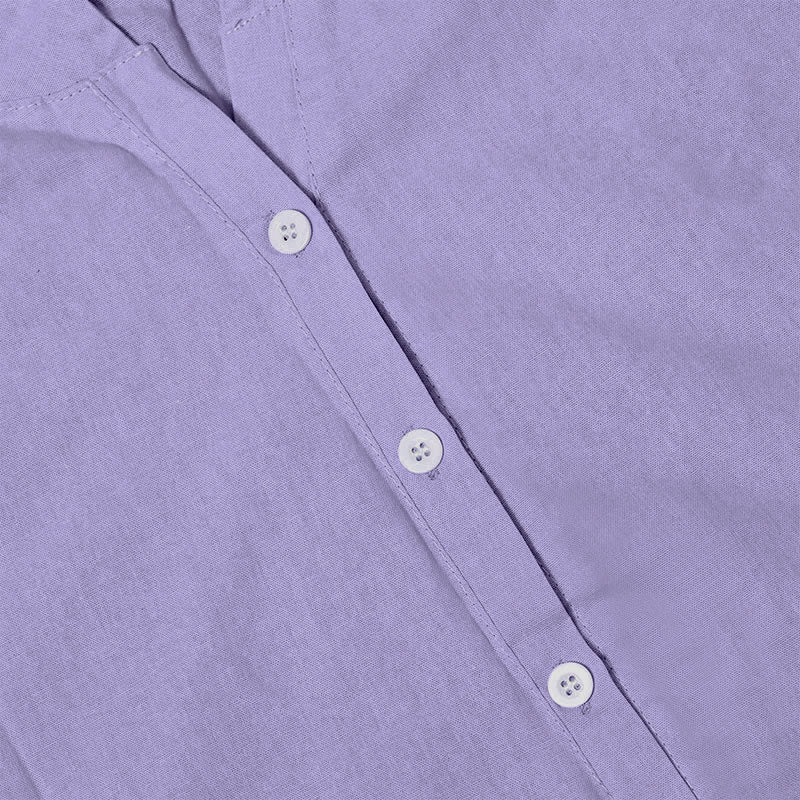 Buddha Stones Camicia da donna a maniche corte con colletto a punta e bottoni casual e semplici - image 4