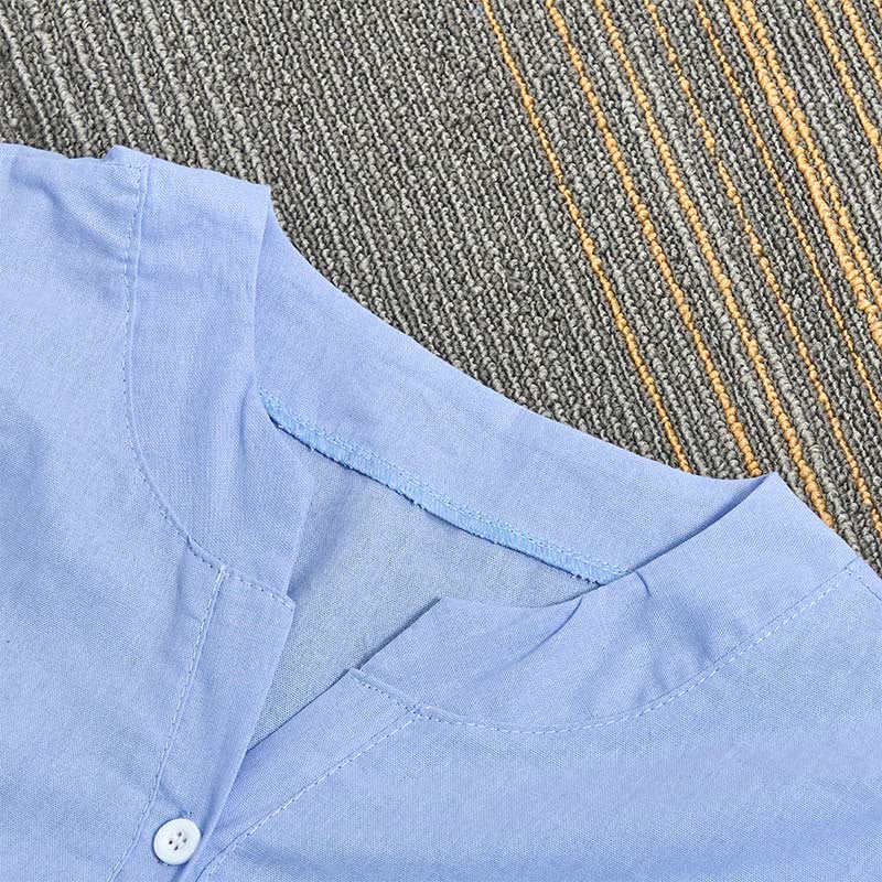 Buddha Stones Camicia da donna a maniche corte con colletto a punta e bottoni casual e semplici - image 8