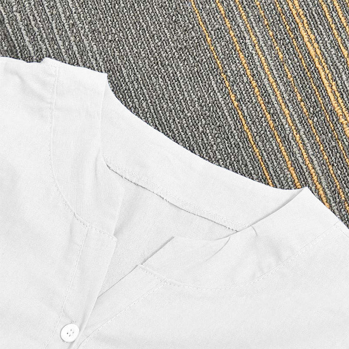 Buddha Stones Camicia da donna a maniche corte con colletto a punta e bottoni casual e semplici - image 19