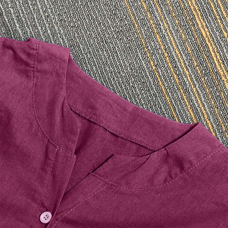 Buddha Stones Camicia da donna a maniche corte con colletto a punta e bottoni casual e semplici - image 23