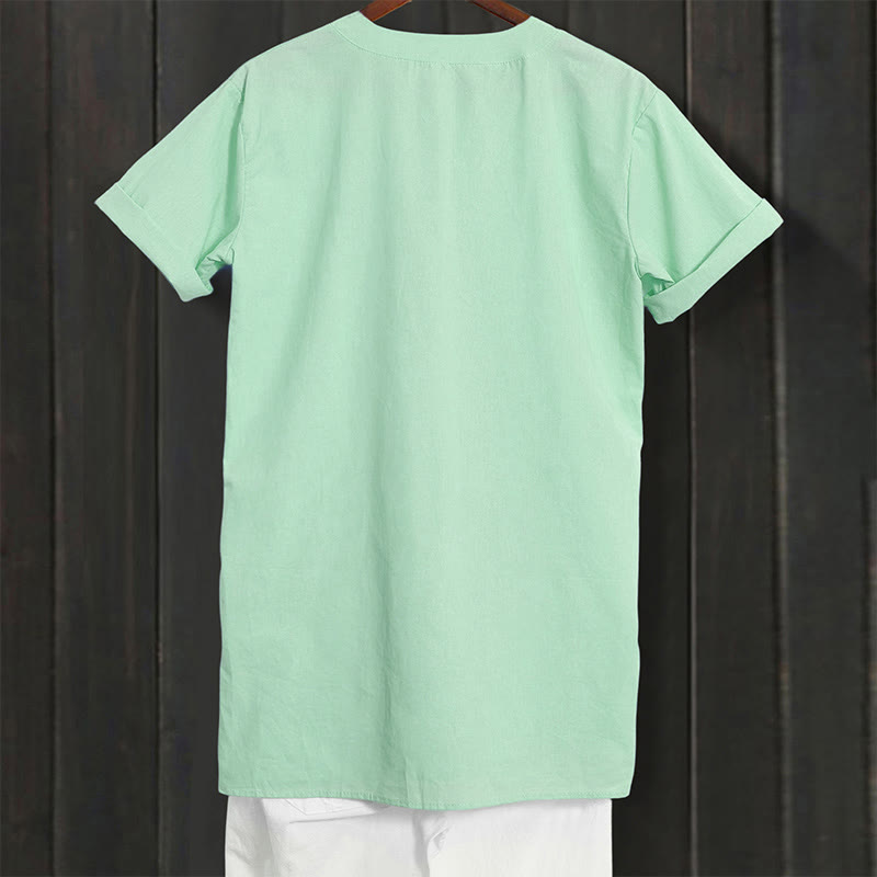 Buddha Stones Camicia da donna a maniche corte con colletto a punta e bottoni casual e semplici - image 26