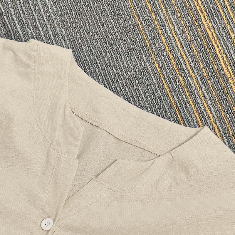 Buddha Stones Camicia da donna a maniche corte con colletto a punta e bottoni casual e semplici - image 44