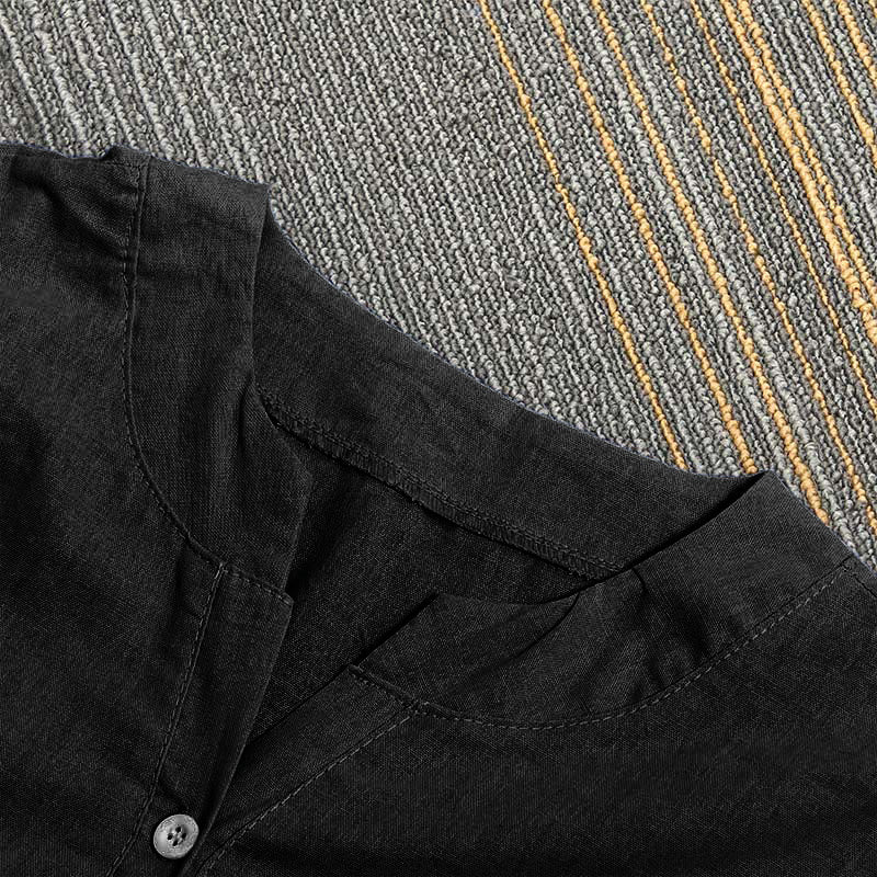 Buddha Stones Camicia da donna a maniche corte con colletto a punta e bottoni casual e semplici - image 51