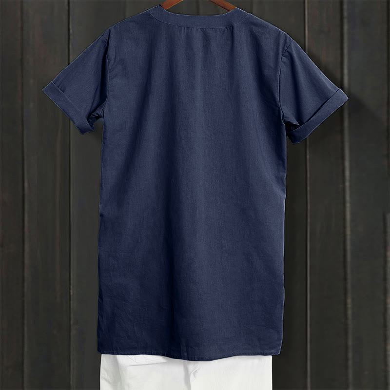 Buddha Stones Camicia da donna a maniche corte con colletto a punta e bottoni casual e semplici - image 57