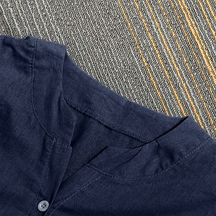 Buddha Stones Camicia da donna a maniche corte con colletto a punta e bottoni casual e semplici - image 58