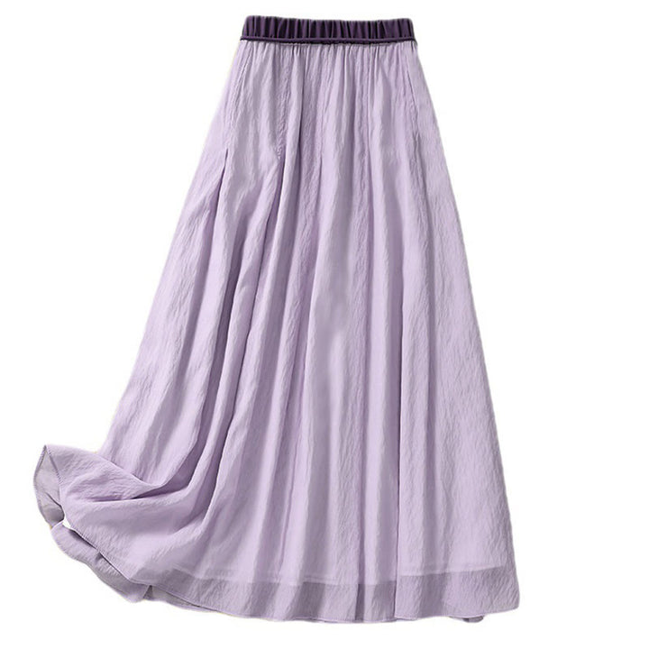 Gonna da donna in cotone e lino, lunghezza 7-8, con lacci, casual e a pieghe, in contrasto di colore, Buddha Stones - image 22