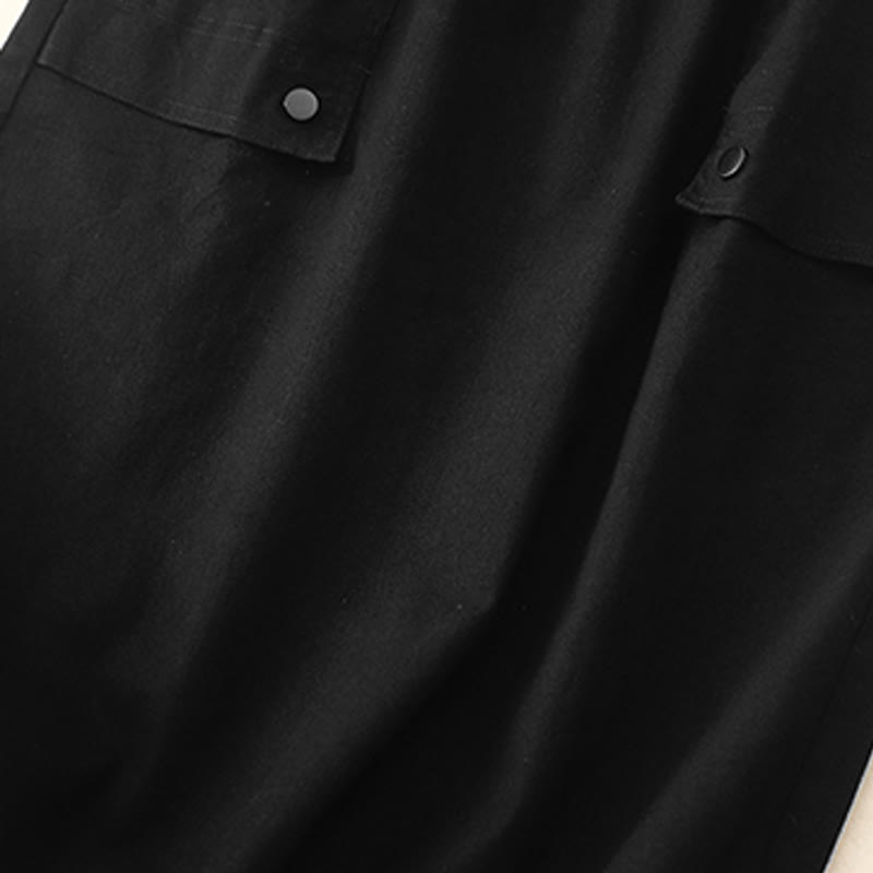 Gonna da donna in cotone e lino, lunghezza 7-8, con tasche, modello Buddha Stones Vintage, con coulisse e bottoni, modello Slide Slite - image 9