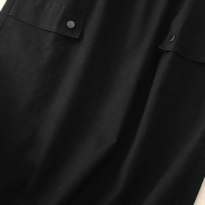 Gonna da donna in cotone e lino, lunghezza 7-8, con tasche, modello Buddha Stones Vintage, con coulisse e bottoni, modello Slide Slite - image 9