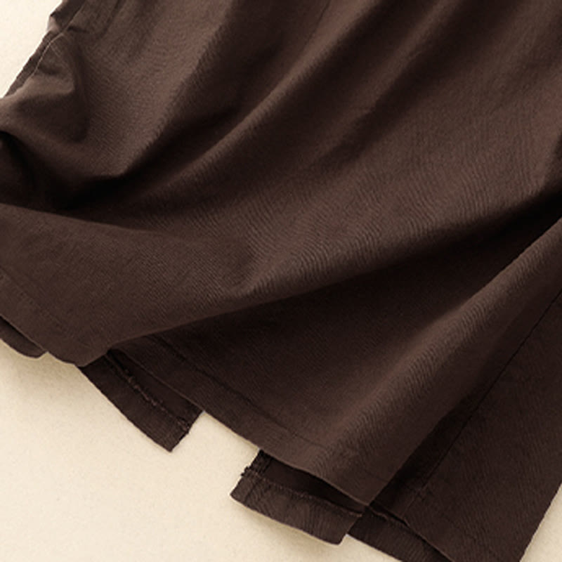 Gonna da donna in cotone e lino, lunghezza 7-8, con tasche, modello Buddha Stones Vintage, con coulisse e bottoni, modello Slide Slite - image 13