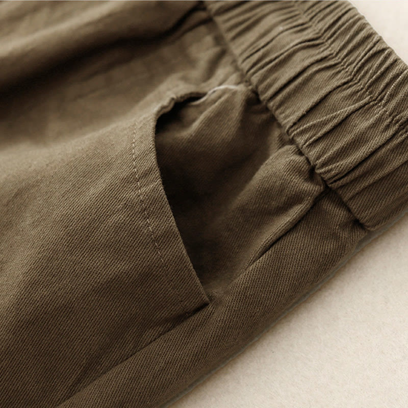 Gonna da donna in cotone e lino, lunghezza 7-8, con tasche, modello Buddha Stones Vintage, con coulisse e bottoni, modello Slide Slite - image 2