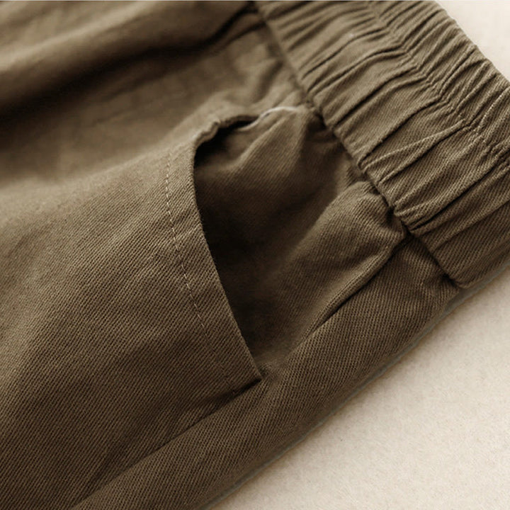 Gonna da donna in cotone e lino, lunghezza 7-8, con tasche, modello Buddha Stones Vintage, con coulisse e bottoni, modello Slide Slite - image 2