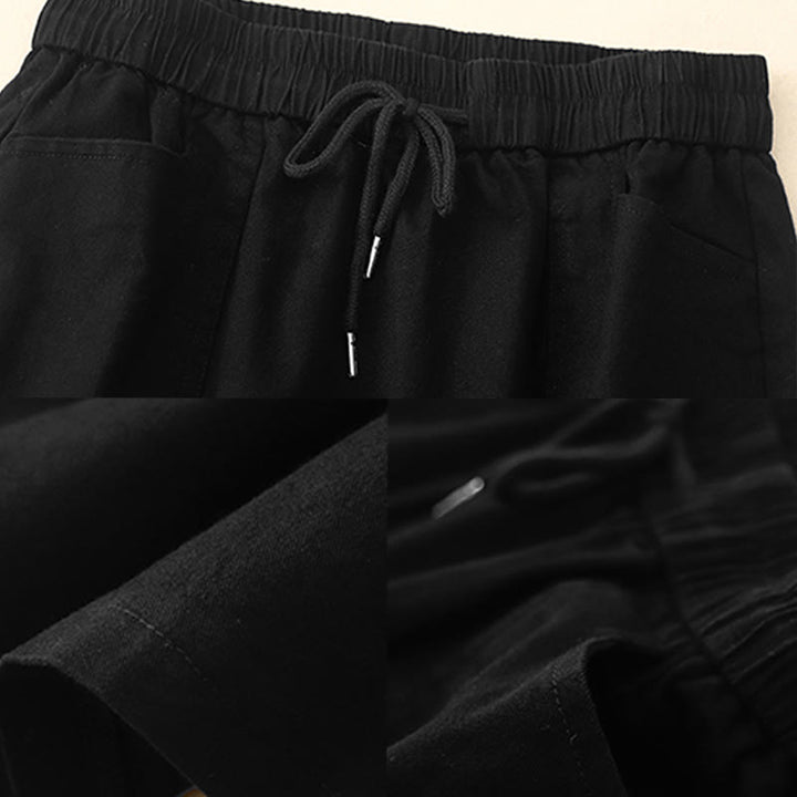 Gonna da donna in cotone e lino, lunghezza 7-8, con tasche, modello Buddha Stones Vintage, con coulisse e bottoni, modello Slide Slite - image 8