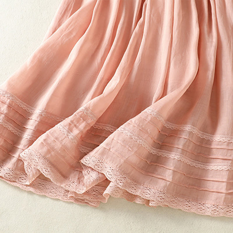 Gonna da donna in cotone e lino, lunghezza 7-8, con coulisse, in pizzo e Buddha Stones, modello patchwork estivo - image 8