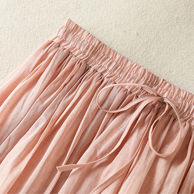 Gonna da donna in cotone e lino, lunghezza 7-8, con coulisse, in pizzo e Buddha Stones, modello patchwork estivo - image 4