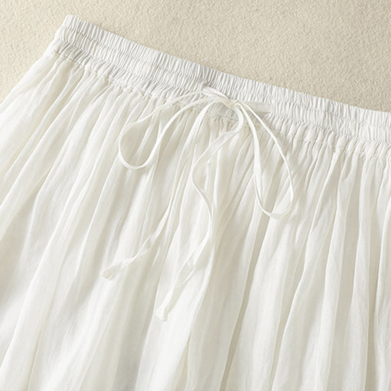 Gonna da donna in cotone e lino, lunghezza 7-8, con coulisse, in pizzo e Buddha Stones, modello patchwork estivo - image 12